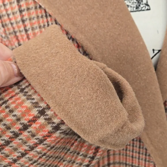 Talbots Campfire Plaid Wool Blend Trench Coat Size 12 NWOT - Picture 11 of 15